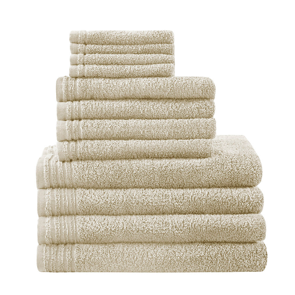 100% Cotton Quick Dry 12 Piece Bath Towel Set Taupe Cotton