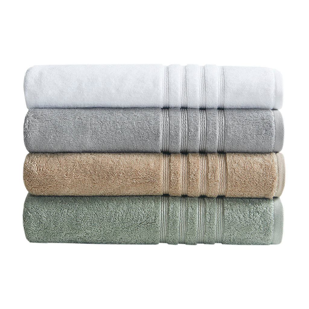 Sustainable Antimicrobial Bath Towel 6 Piece Set White Polyester