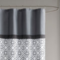 Embroidered And Pieced Shower Curtain Black Grey Polyester