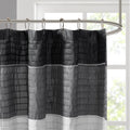 Faux Silk Shower Curtain Black Polyester