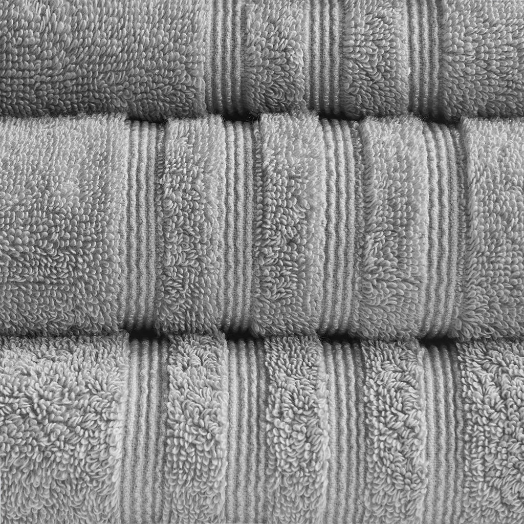 Sustainable Antimicrobial Bath Towel 6 Piece Set Grey Polyester