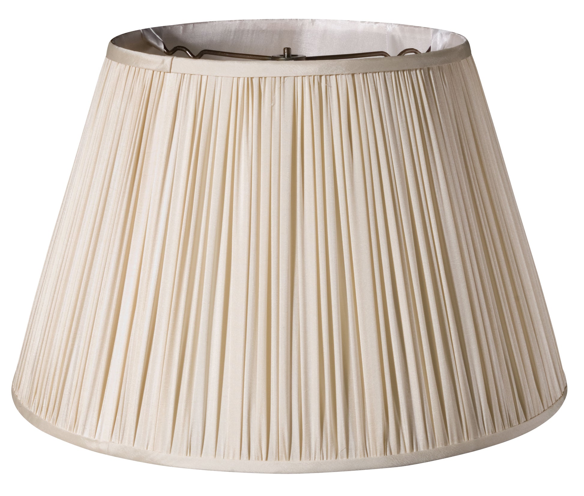 Slant Pencil Pleat Softback Lampshade With Washer Fitter, Magnolia White Taffeta