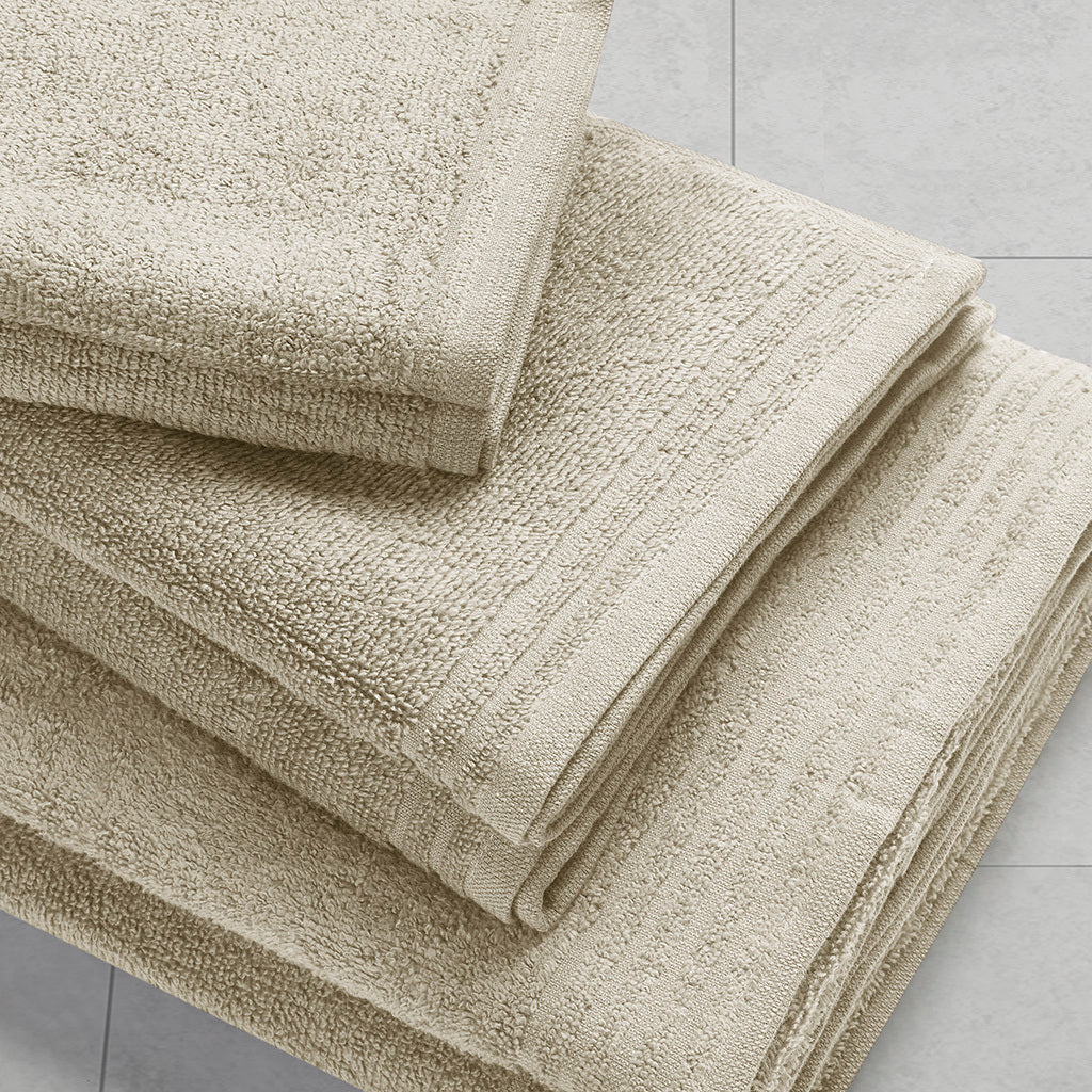 100% Cotton Quick Dry 12 Piece Bath Towel Set Taupe Cotton