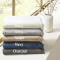 Cotton Dobby Slub 6 Piece Towel Set Navy Cotton