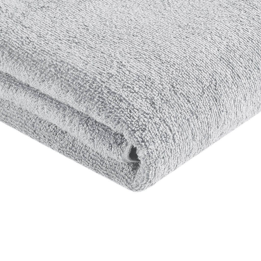 100% Cotton Quick Dry 12 Piece Bath Towel Set Silver Cotton