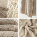 Cotton Dobby Slub 6 Piece Towel Set Taupe Cotton