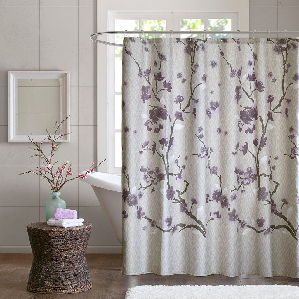 Cotton Shower Curtain Purple Cotton