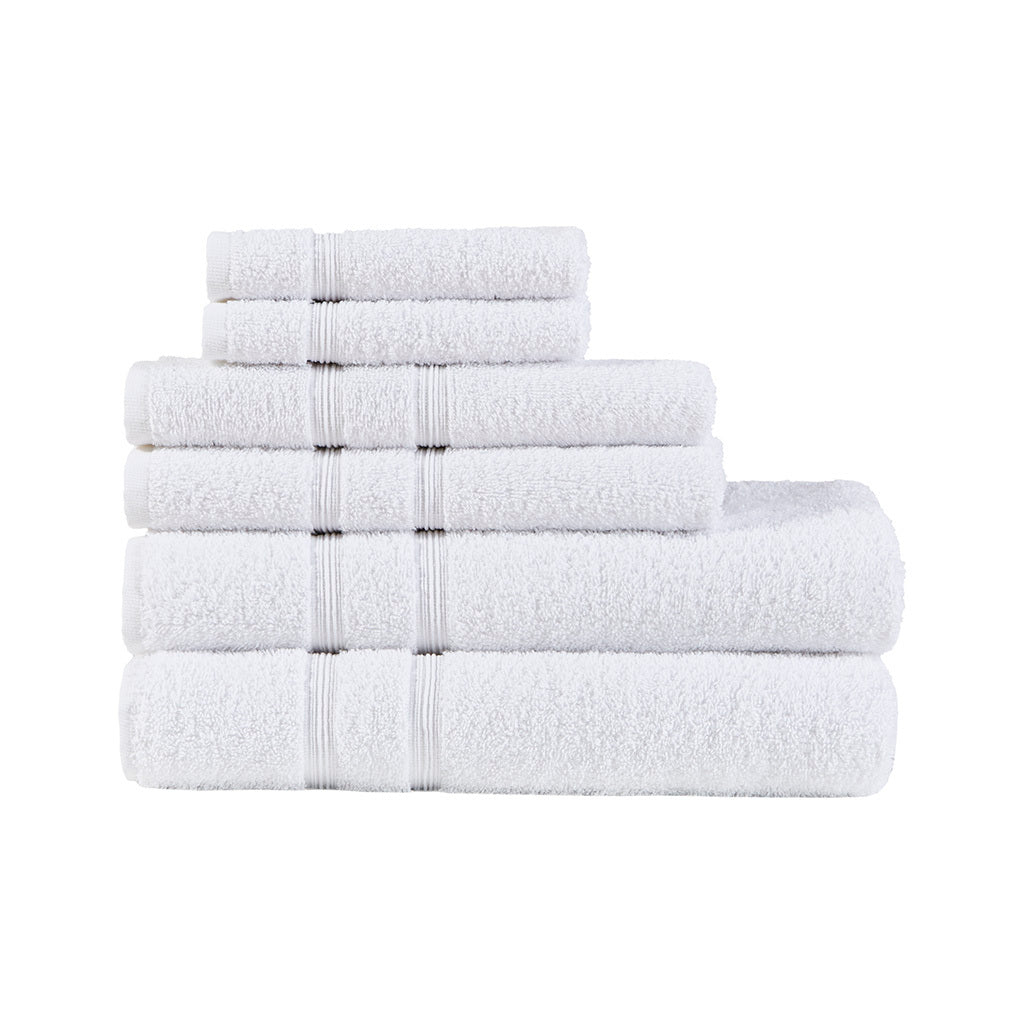 100% Turkish Cotton 6 Piece Towel Set White Cotton