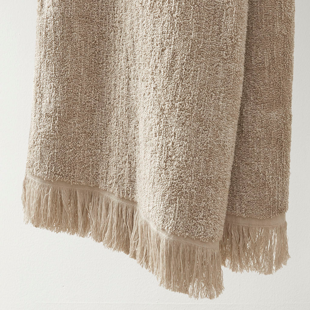 Cotton Dobby Slub 6 Piece Towel Set Taupe Cotton