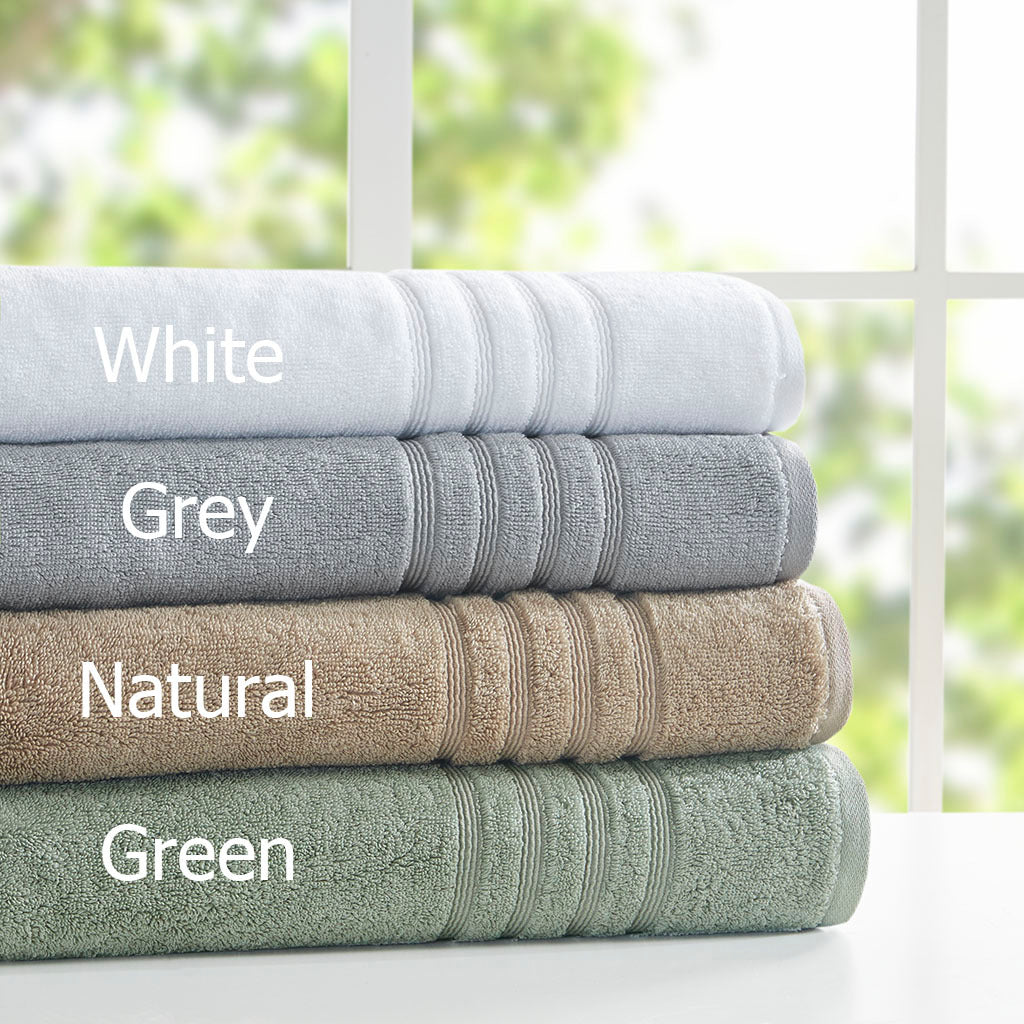 Sustainable Antimicrobial Bath Towel 6 Piece Set Grey Polyester