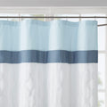 Printed And Embroidered Shower Curtain Blue Microfiber