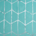 Printed Metallic Shower Curtain Aqua Silver Microfiber