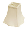 Slant Fancy Square Softback Lampshade With Bulb Clip, White White Shantung