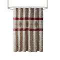 Embroidered Shower Curtain Red Polyester