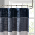 Faux Silk Shower Curtain Navy Polyester