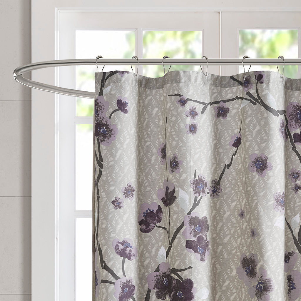 Cotton Shower Curtain Purple Cotton