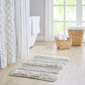 Woven Texture Stripe Bath Rug Grey Polyester