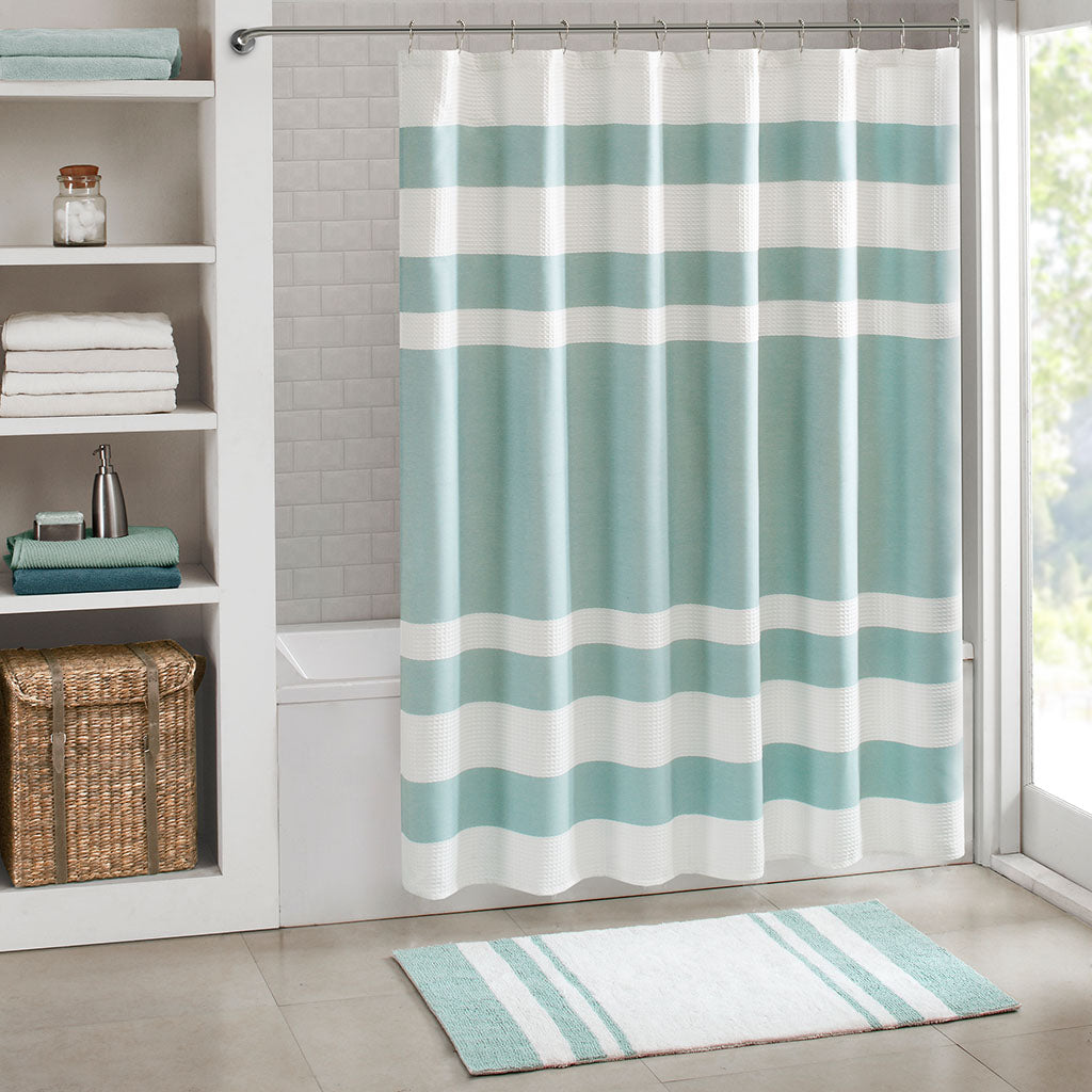 Shower Curtain With 3M Treatment Aqua Polyester