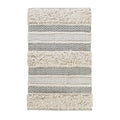 Woven Texture Stripe Bath Rug Grey Polyester