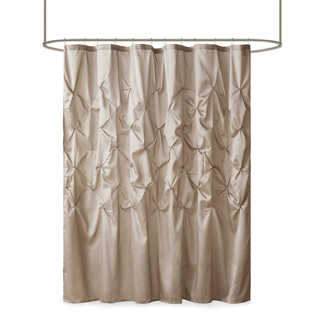 Tufted Semi Sheer Shower Curtain Taupe Cotton