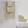 100% Cotton Quick Dry 12 Piece Bath Towel Set Taupe Cotton