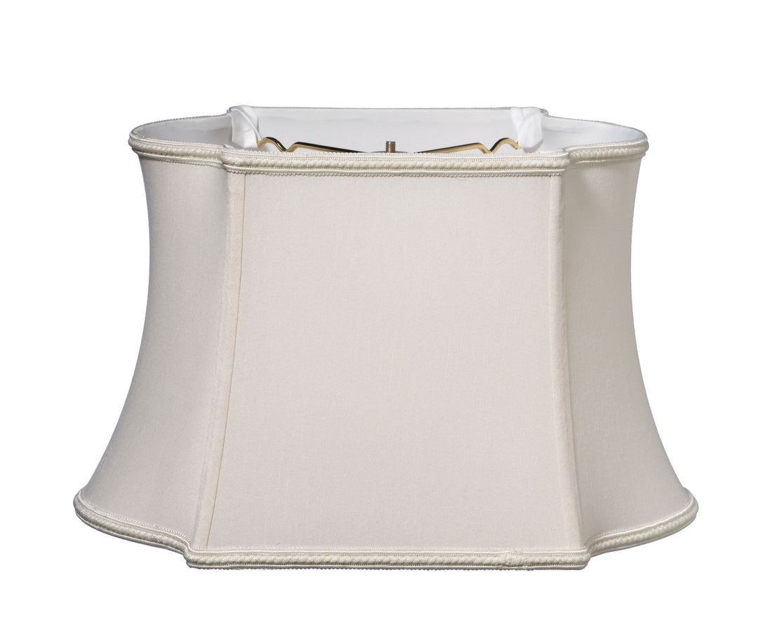Fancy Oblong Softback Lampshade with Washer Fitter cream-shantung