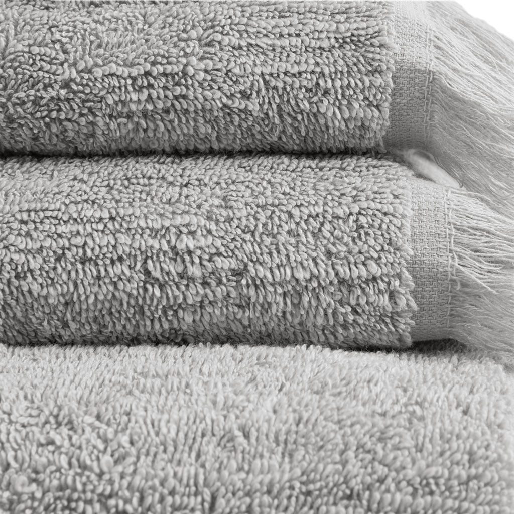 Cotton Dobby Slub 6 Piece Towel Set Grey Cotton