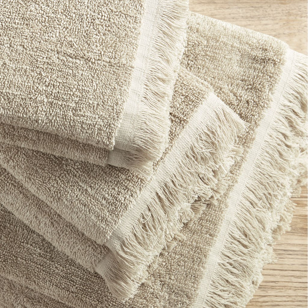 Cotton Dobby Slub 6 Piece Towel Set Taupe Cotton