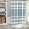 Shower Curtain With 3M Treatment Blue Polyester