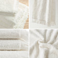 Cotton Dobby Slub 6 Piece Towel Set Ivory Cotton