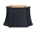 Fancy Oblong Softback Lampshade With Washer Fitter, Black Natural Fabric Lampshade With Bronze Lining For Table Lamps, 7.25X11.375