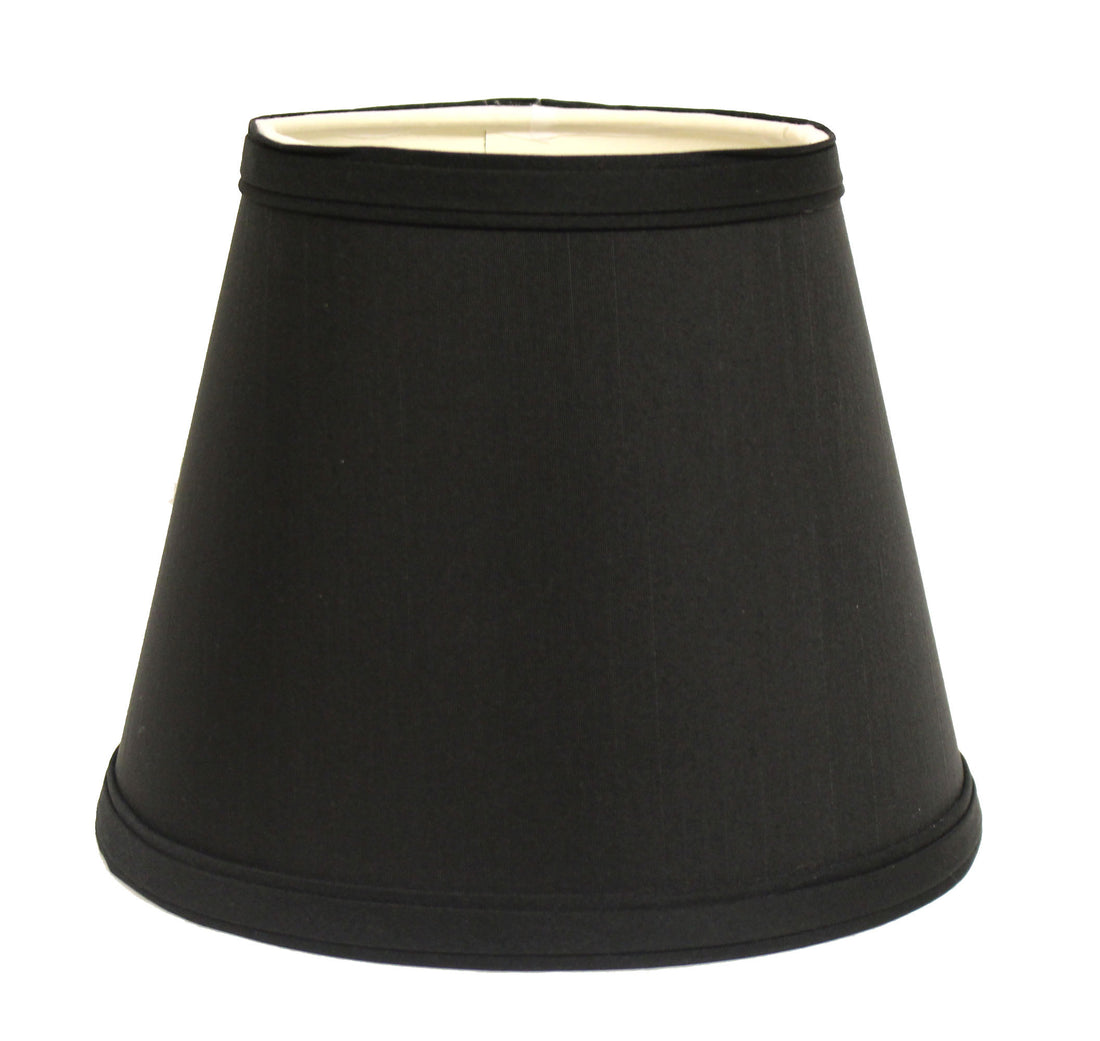 Slant Empire Hardback Lampshade With Uno Fitter, Black With White Lining Black White Shantung