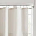 Printed And Embroidered Shower Curtain Neutral Microfiber