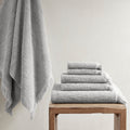 Cotton Dobby Slub 6 Piece Towel Set Grey Cotton