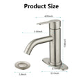 Waterfall Spout Bathroom Faucet,Single Handle Bathroom Vanity Sink Faucet Brushed Nickel Stainless Steel