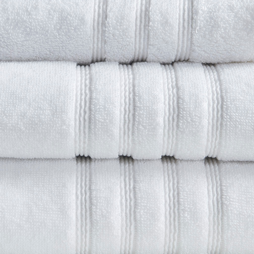 Sustainable Antimicrobial Bath Towel 6 Piece Set White Polyester