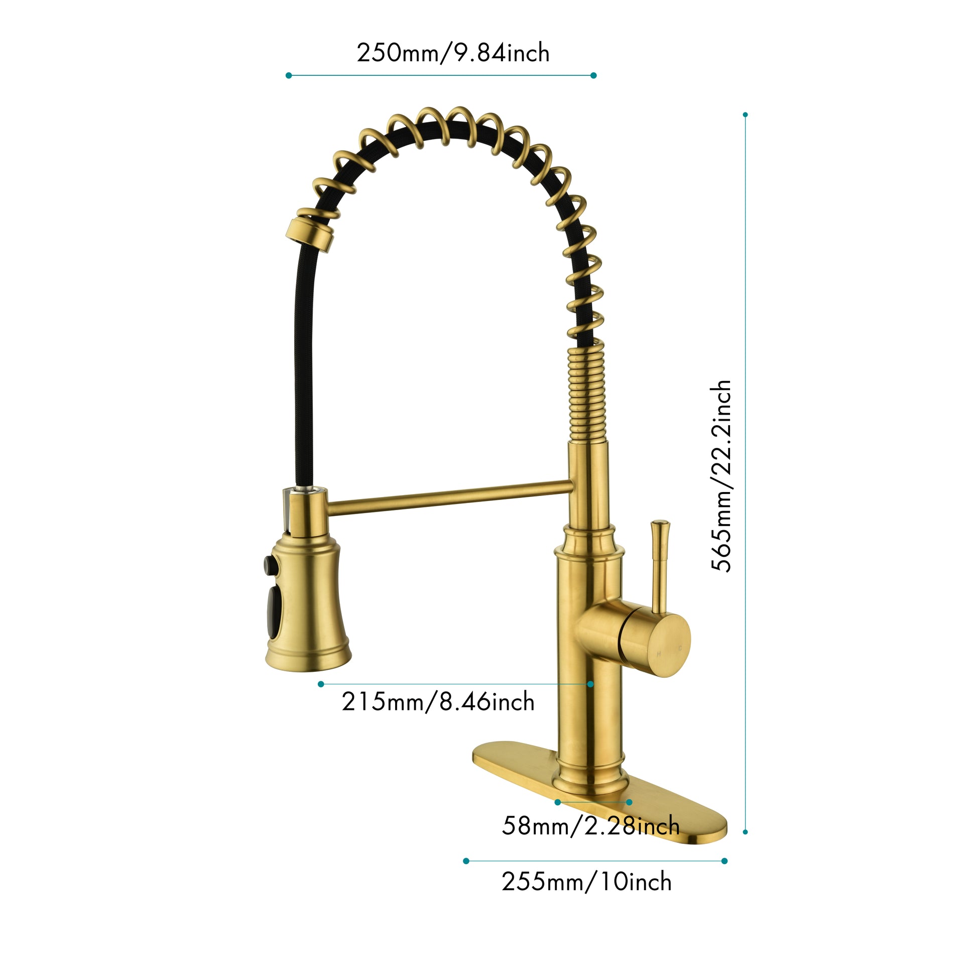 Kitchen Faucet With Pull Down Sprayer - Gold