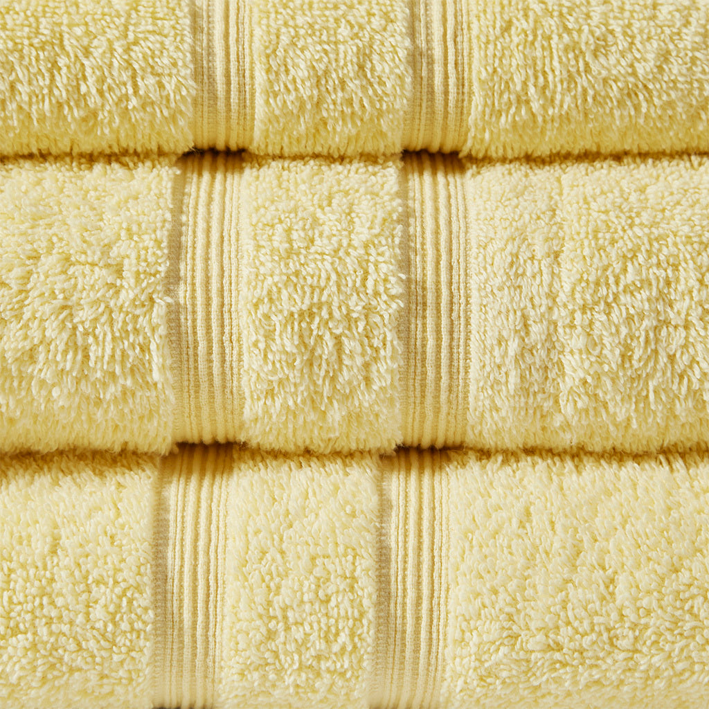 100% Turkish Cotton 6 Piece Towel Set Yellow Cotton