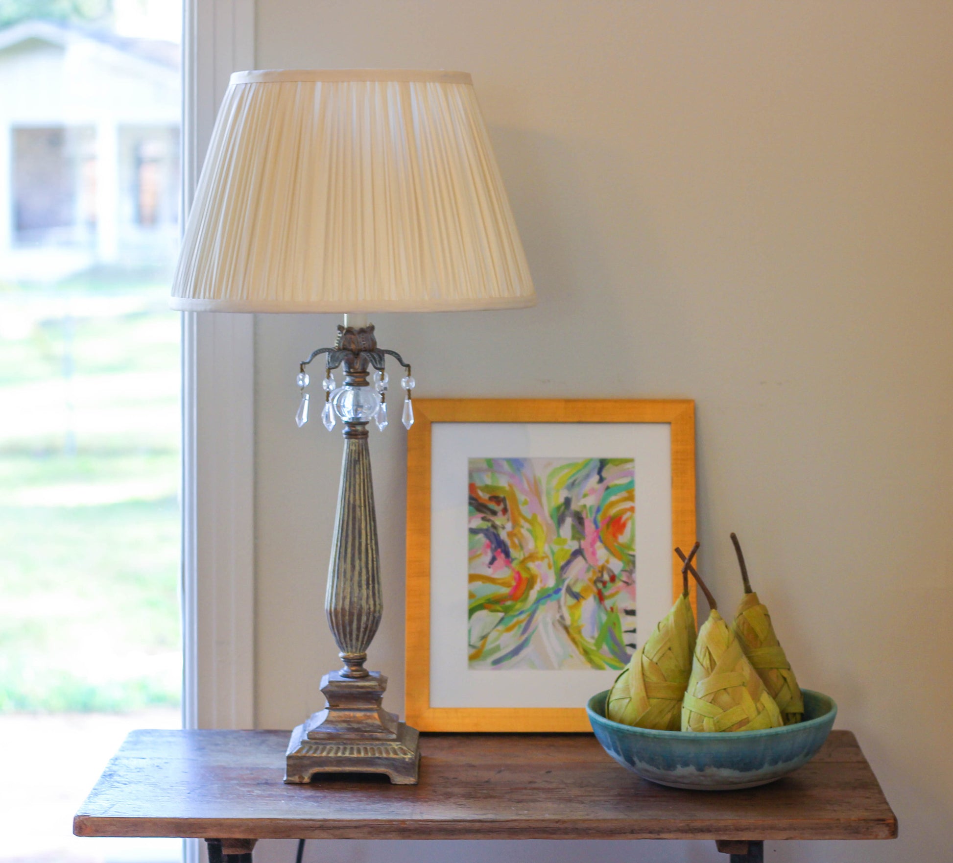 Slant Pencil Pleat Softback Lampshade With Washer Fitter, Magnolia White Taffeta