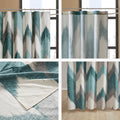 Cotton Printed Shower Curtain Aqua Cotton