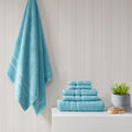 100% Turkish Cotton 6 Piece Towel Set Aqua Cotton