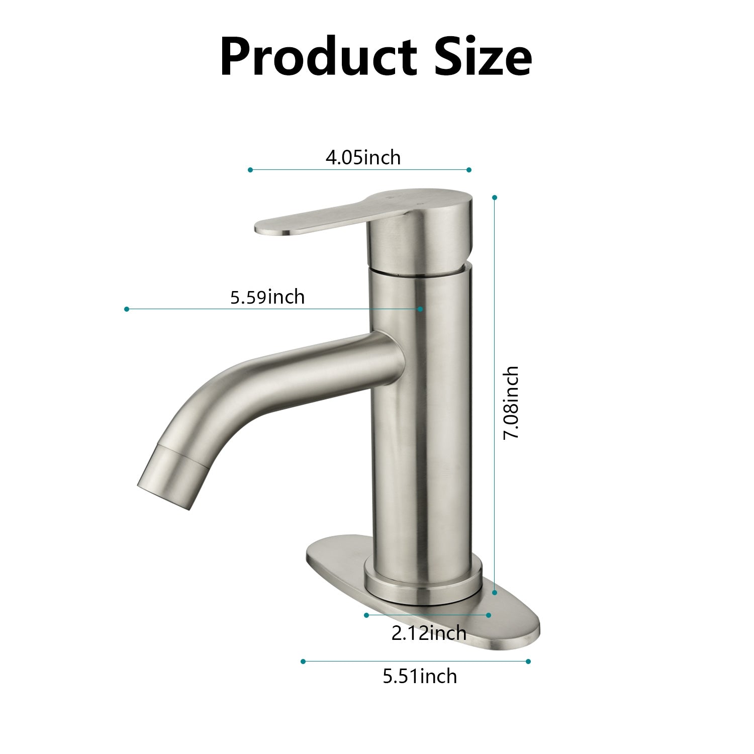 Waterfall Spout Bathroom Faucet,Single Handle Bathroom Vanity Sink Faucet Brushed Nickel Stainless Steel