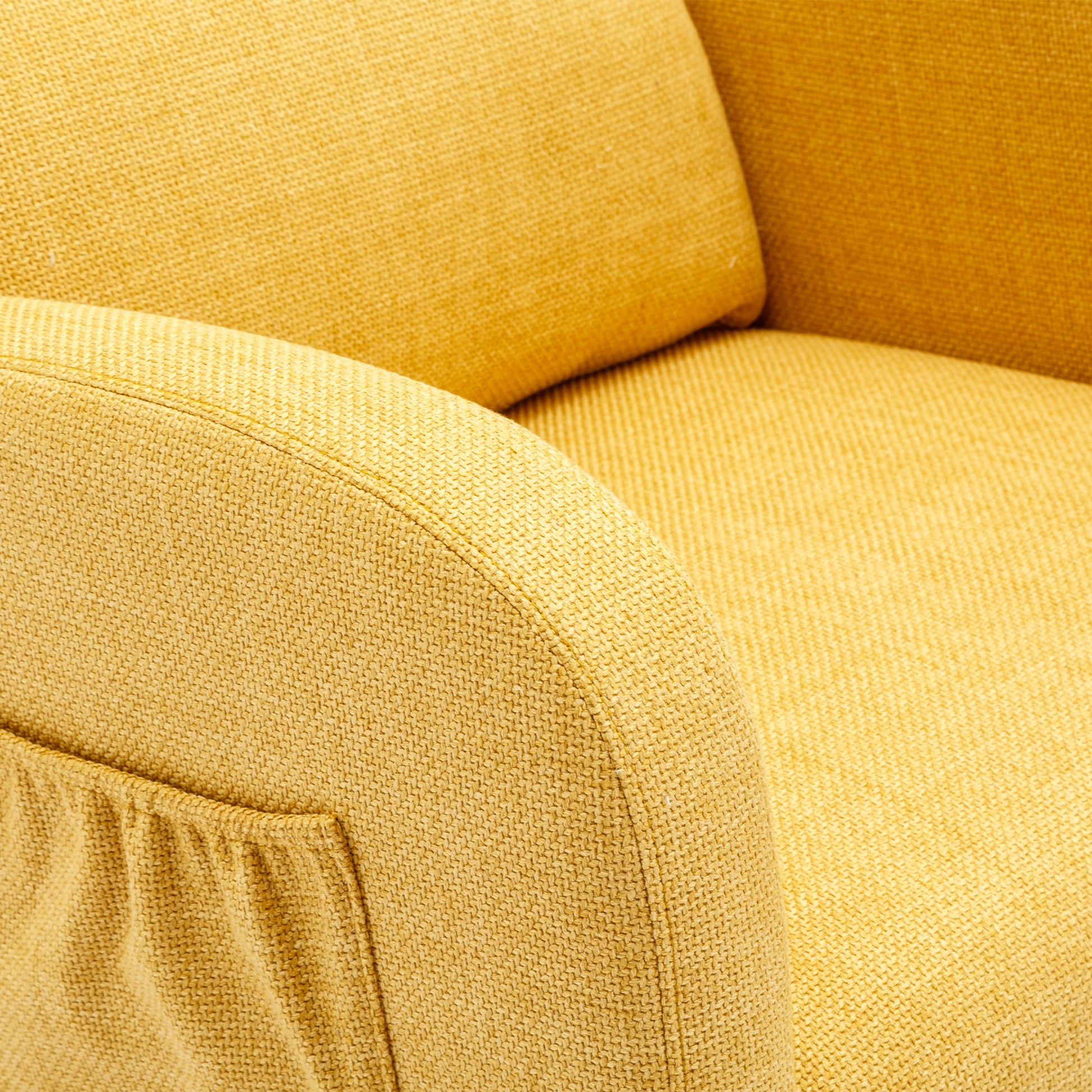 Coolmore Rocking Chair, Modern Glider Chair, Recliner Armchair With Wood Legs And Side Pocket, Nursery Rocking Accent Chair With High Back For Living Room Bedroom Yellow Linen Yellow Foam Linen