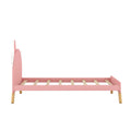 Wooden Cute Bed With Unicorn Shape Headboard,Twin Size Platform Bed,Pink Pink Solid Wood