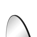 Wall Mirror 28 Inch Black Circular Mirror Metal Framed black-glass