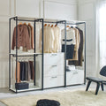 Fiona Wood And Metal Walk In Closet With One Drawer White Mdf Melamine