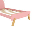 Wooden Cute Bed With Unicorn Shape Headboard,Twin Size Platform Bed,Pink Pink Solid Wood