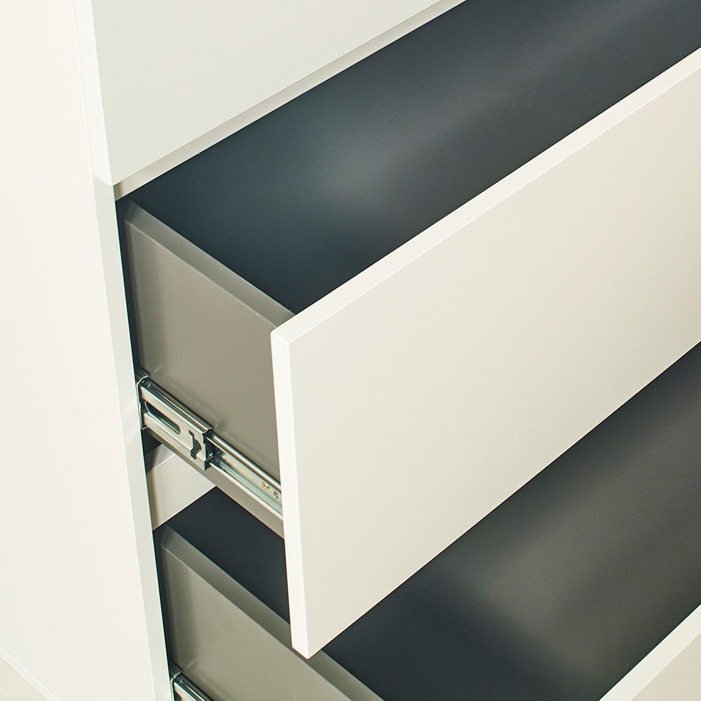 Liv Four Drawer Contemporary Wood Chest In White White Mdf Melamine