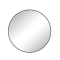 Wall Mirror 28 Inch Black Circular Mirror Metal Framed black-glass