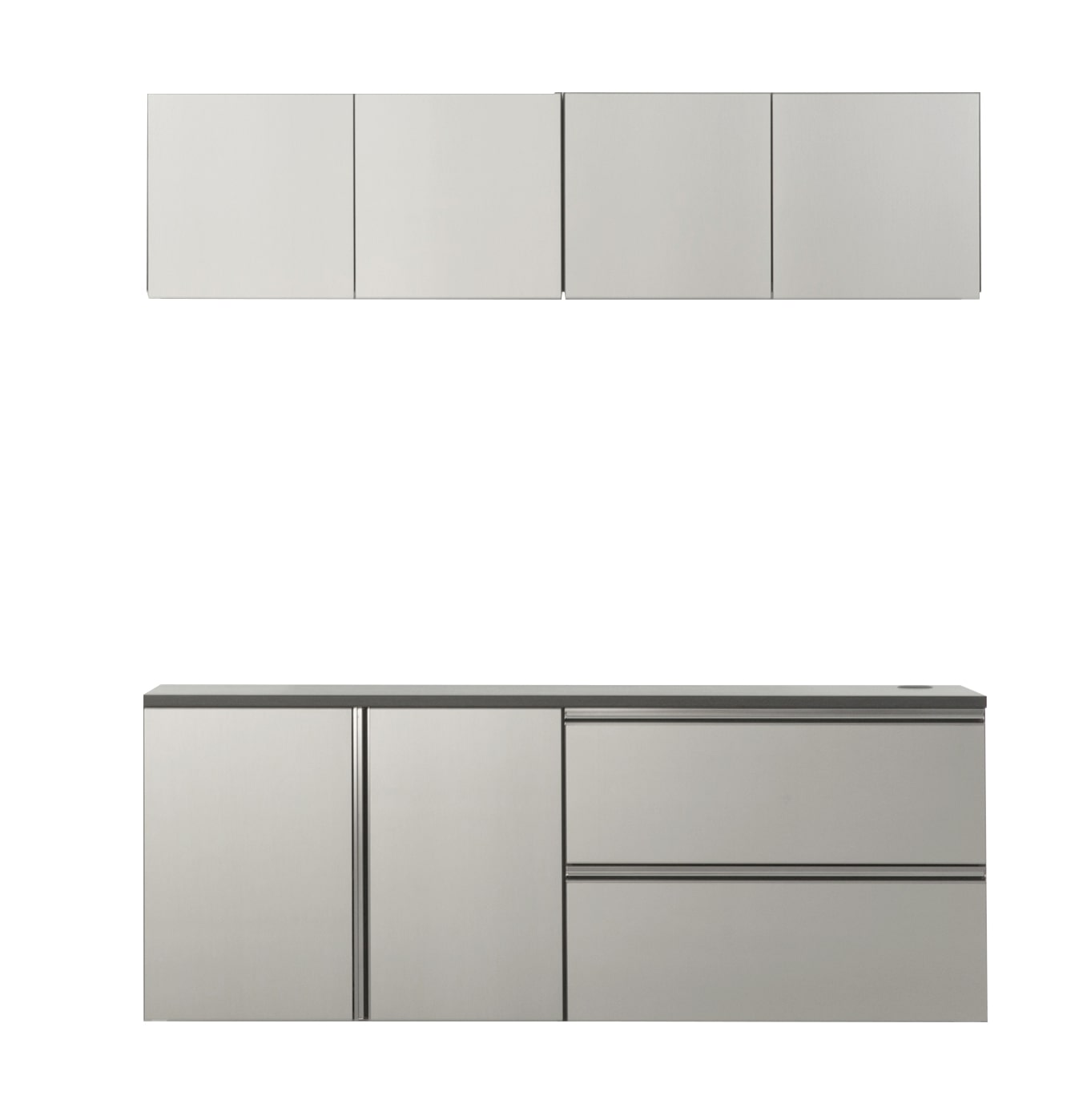 Nova Series 64 In. W X 72 In. H X 20 In. D Metallic Grey Garage Cabinet Set C 5 Piece Dark Gray Mdf Melamine